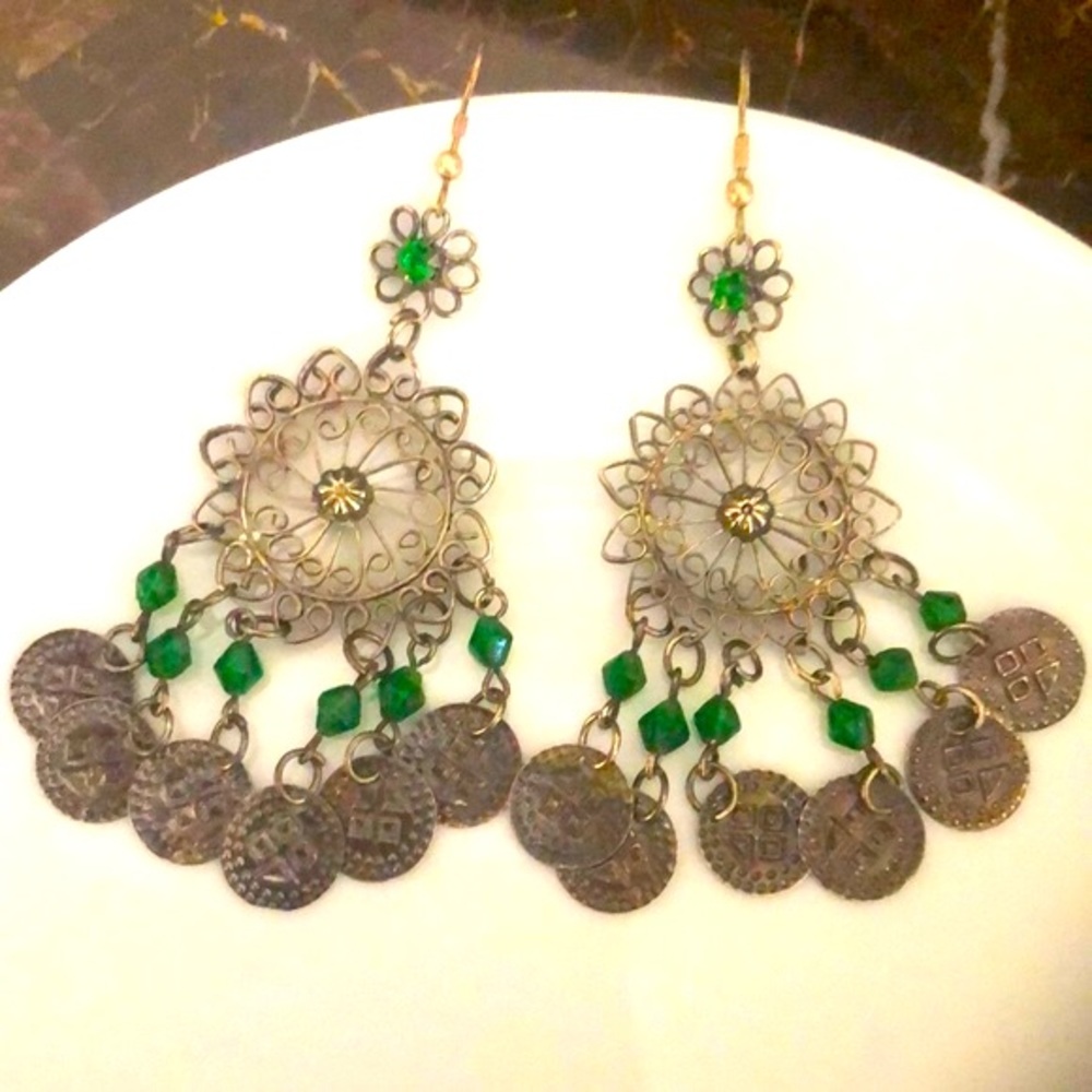 Boho dangle earrings - light weight for pierced ears